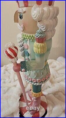 NEW Large Pastel Peppermint Cupcake Candy Nutcracker 22 Sugar Christmas Decor