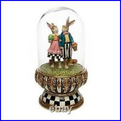 NEW Mackenzie Childs COUNTRY STROLL CLOCHE Bunny COURTLY CHECK Spring Decor