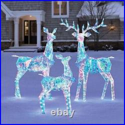 NEW Member's Mark 3-Piece Pre-Lit Prismatic Deer Family, Christmas Decoration