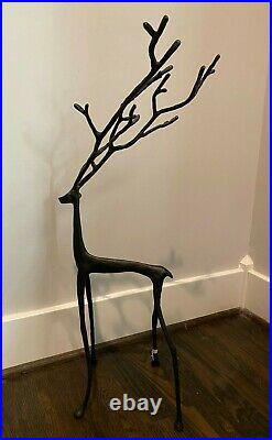 NEW Pottery Barn BRONZE SCULPTED REINDEER Holiday Decor WINTER Small Large XMAS