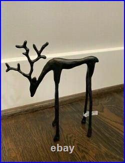 NEW Pottery Barn BRONZE SCULPTED REINDEER Holiday Decor WINTER Small Large XMAS
