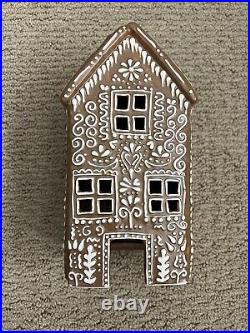 NEW Pottery Barn Gingerbread Village House Tall Ceramic Christmas