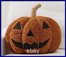 NEW Pottery Barn Halloween Jack-O-Lantern Pumpkin Pillow 11 x 15