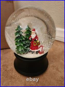 NEW RARE Pottery Barn Santa Snow Globe Musical Christmas Holiday