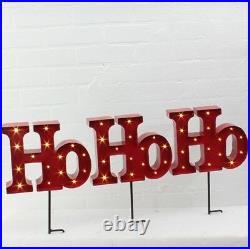 NEW! RAZ Imports17.5 Christmas Lighted Ho Ho Ho StakeSet 3B/OYard Light