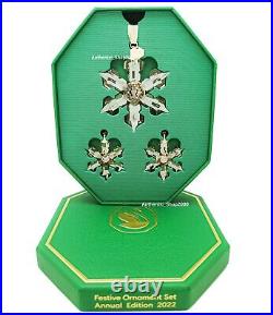 NEW SWAROVSKI Annual Edition Christmas Snowflake Ornament Set With Box 5634890