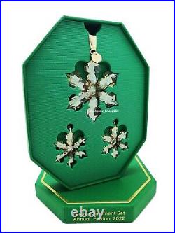 NEW SWAROVSKI Annual Edition Christmas Snowflake Ornament Set With Box 5634890