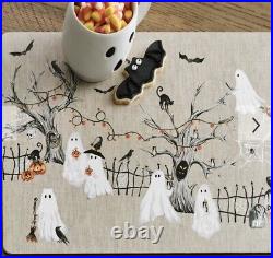 NEW S/4 Pottery Barn Scary Squad Ghost Cork Placemat Halloween SOLD OUT