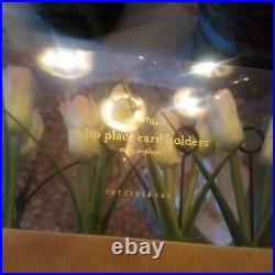NEW S/8 Pottery barn potted tulip flower placecard holder EASTER Spring