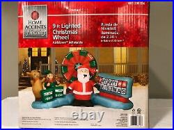 NIB 9.0 foot Inflatable Animated Christmas Lottery Wheel Santa Reindeer & Elf