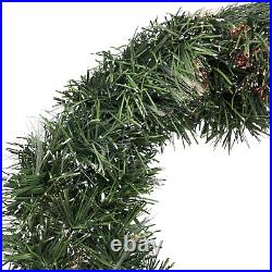 NIB Fiber Optic Christmas Wreath By Puleo Color Changing 24 Glow