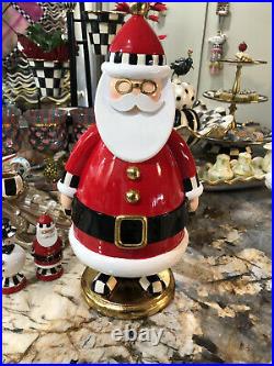 NIB MacKenzie-Childs Checkmate Santa Christmas Figurine. Courtly Check/Stripe