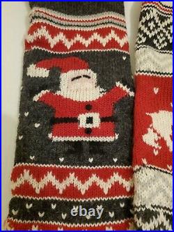 NWOT 3 Pottery Barn Avery Mommy Daddy Fair Isle Knit Christmas Stocking Penguin