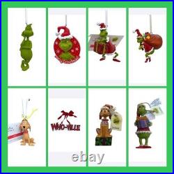 NWT 8 Official License Grinch Themed Christmas Ornaments Hallmark Jim Shore
