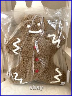 NWT Pottery Barn Gingerbread Man Teddy Faux Fur Shaped Pillow Christmas