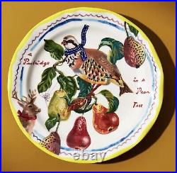 Nathalie Lete Anthropologie Twelve Days of Christmas Holiday Plate Set of 12 NEW