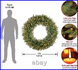 National Christmas Tree Company NF-48WLO 48 Prelit Clear Wreath-Norwood Fir
