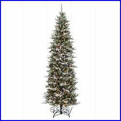 National PEMG8-DK09-75 Feel Real Artificial Pre-Lit Christmas Tree, Snowy Morgan
