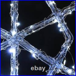 National Tree Christmas Yard Decor Hexagon Ice Crystal Snowflake Pair with LED
