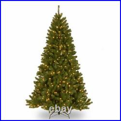 National Tree Company 7Feet North Valley Spruce Hinged Tree with 500 Clear