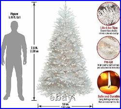 National Tree Company Dunhill White Fir 7.5 Foot Prelit Christmas Tree and Stand
