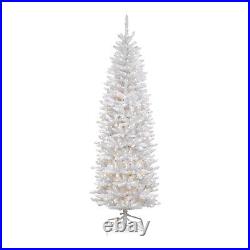 National Tree Pre Lit 7.5' White Kingswood Fir Artificial Pencil Tree (Open Box)