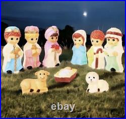 Nativity Scene Children Blow Mold 18 9 PC Set Child C7 Christmas Lights Jesus