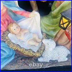 Nativity Scene Christmas Religious Holy Family Molded Plastic Large 22x21x9 NWT