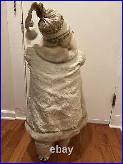 Neiman Marcus 3ft Gold Santa Statue w Presents Sack Pre-Owned