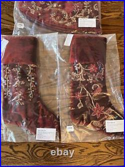 Neiman Marcus Spiritual Magnolia Scroll 54 Tree Skirt + 2 Stockings $980 MSRP