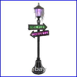 New 5' Foot Lighted Halloween Lamp Post Sound Activated & Color Change Gas Light