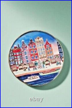 New Anthropologie Christmas in the City Plates- SET OF 5 CITIES PLATES