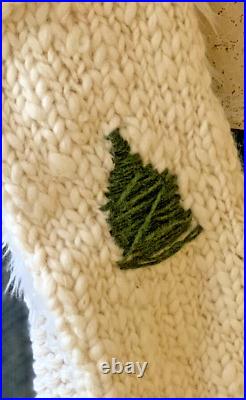 New Anthropologie Terrain Chunky Knit Stocking Christmas Tree Green