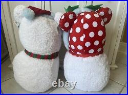 New Disney Magic Holiday Greeter 20in Mickey & Minnie Mouse Snowman FreeS&H