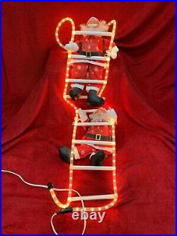 New Vintage 57 Christmas Decor Santa Climbing Rope Light Ladder Indoor Outdoor