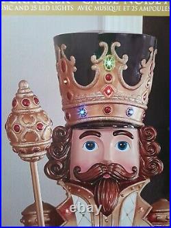 New in box 6ft (1.8m) tall Christmas Nutcracker plays music lights up with25 LEDs