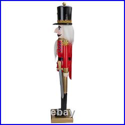 Northlight 36 Red and Gold Wooden Christmas Nutcracker Soldier with Sword