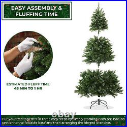 OPEN BOX 9 ft Green Spruce Hinged Artificial Christmas Tree with Stand