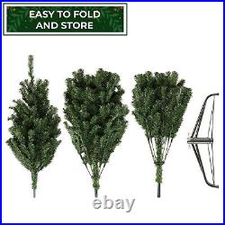 OPEN BOX 9 ft Green Spruce Hinged Artificial Christmas Tree with Stand