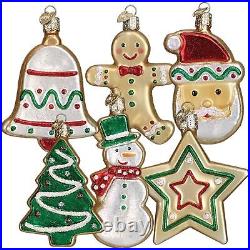 Old World Sugar Cookie Glass Ornament, Assorted Styles (Pack of 6)