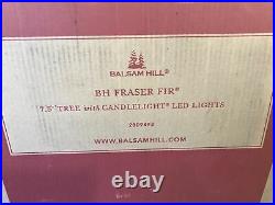 Open Box Balsam Hill Fraser Fir 7.5' Tree with Candlelight LED Lights Christmas