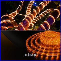 Orange LED Rope Flexible Light Outdoor 10' 20' 25' 50' 100' 150' Christmas Tree