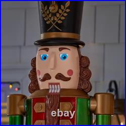Outdoor Christmas Yard Decorations Nutcracker Soldier LCD Eyes Music Holiday 8FT