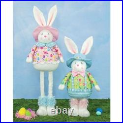 PASTEL BUNNY'S STRETCH LEGS SET OF 2 34 Easter Decor SHIPS WITHIN 15 DAYS OF