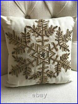 POTTERY BARN Holiday Christmas Pillow Wreath Snowflake Poinsettia 12 Set 3