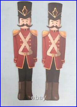 Pair Of Giant MDF Vintage Style Toy Soldiers Santa Workshop Grotto Christmas XM