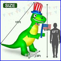 Patriotic 4th of July 9.5ft Uncle Sam's Dinosaur airblown inflatable yard decor