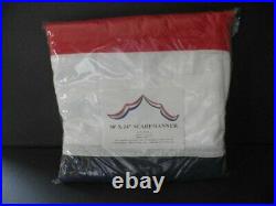 Patriotic American Scarf Banner 30' X 24 100% Cotton, Red White Blue Decorative