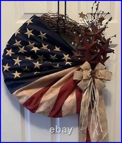Patriotic wreath, American Flag Wreath, 4th Of July, Memorial Day, Military