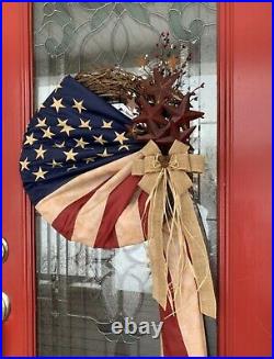 Patriotic wreath, American Flag Wreath, 4th Of July, Memorial Day, Military